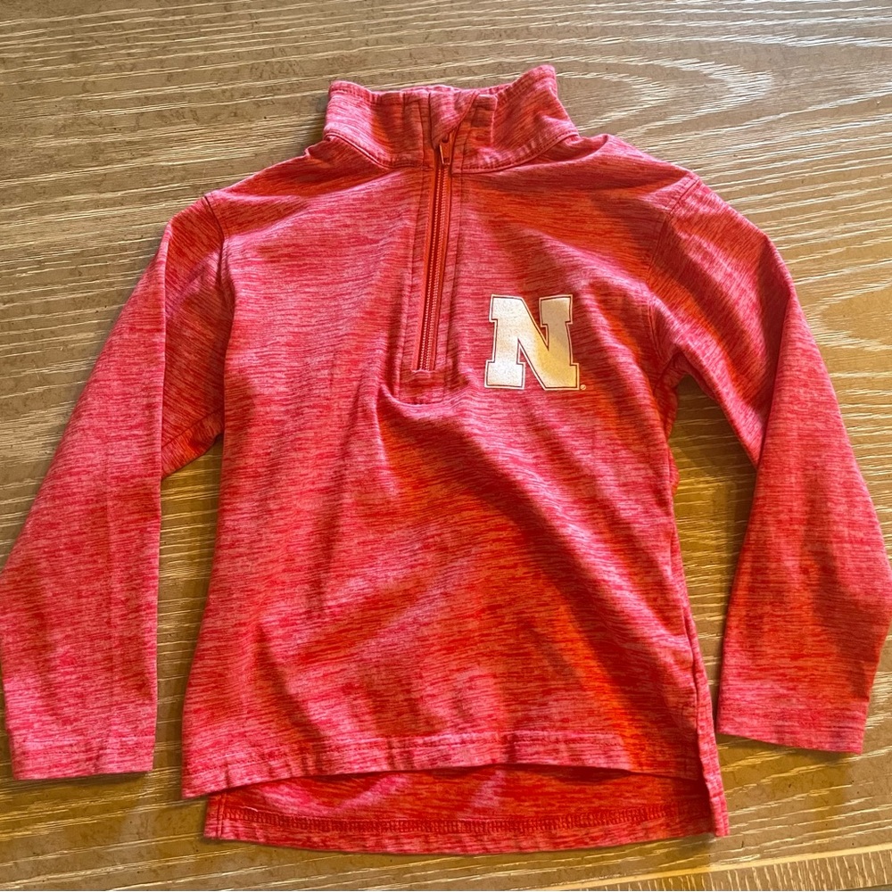 NE Huskers lightweight long sleeve 3/4 zip shirt